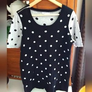 Polka dot knit top 1x
